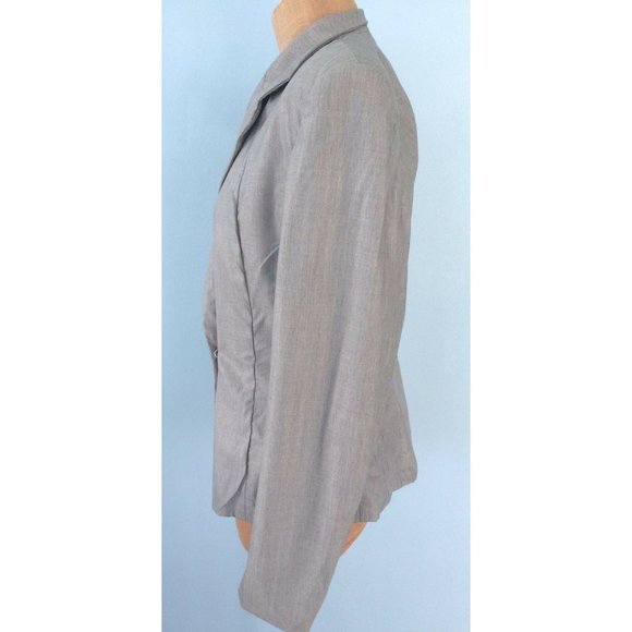 Narciso Rodriguez Suit Blazer Jacket Gray Long Sleeve Silk Snap Office Size 8 - Picture 7 of 12